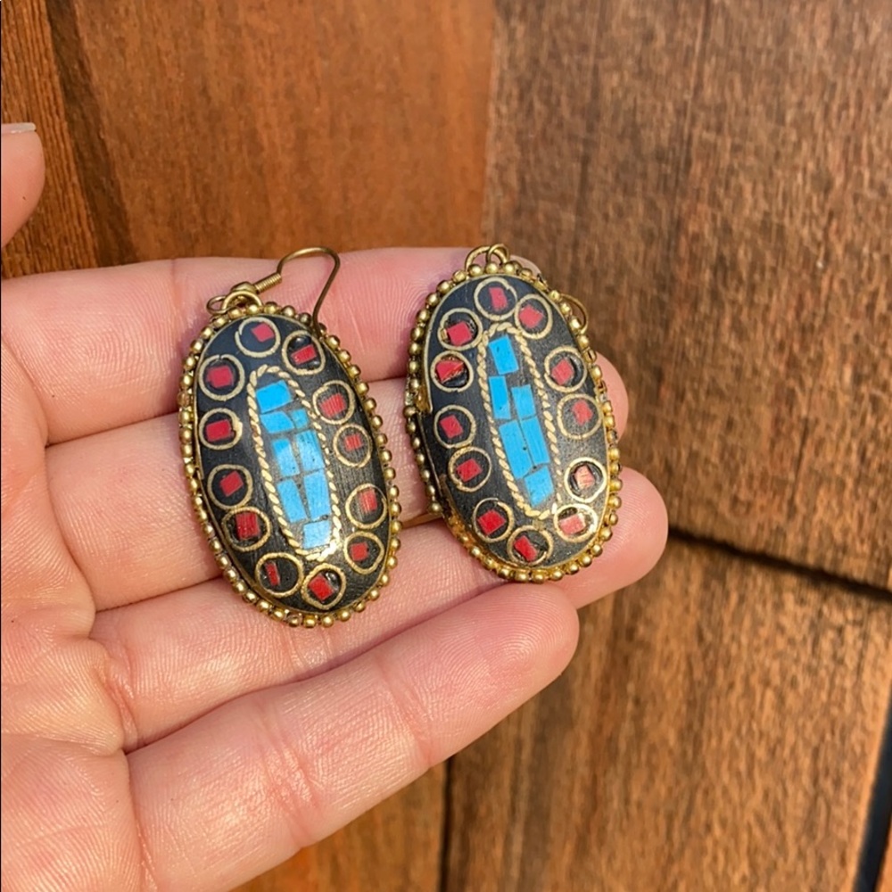 Antique Red & Turquoise earrings ❤️